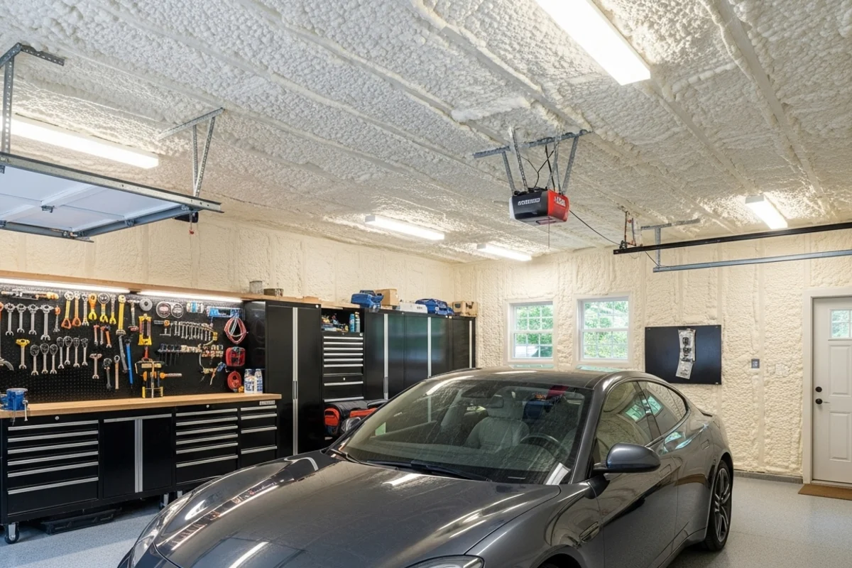 Professional garage insulation creates comfortable space